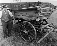 Percy Sissons with farm wagon